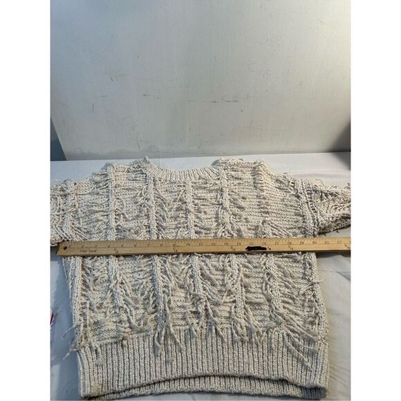 Gimmicks BKE Piereced Fringe Festival cream colored sweater small rn#158262 (sol - Picture 5 of 8